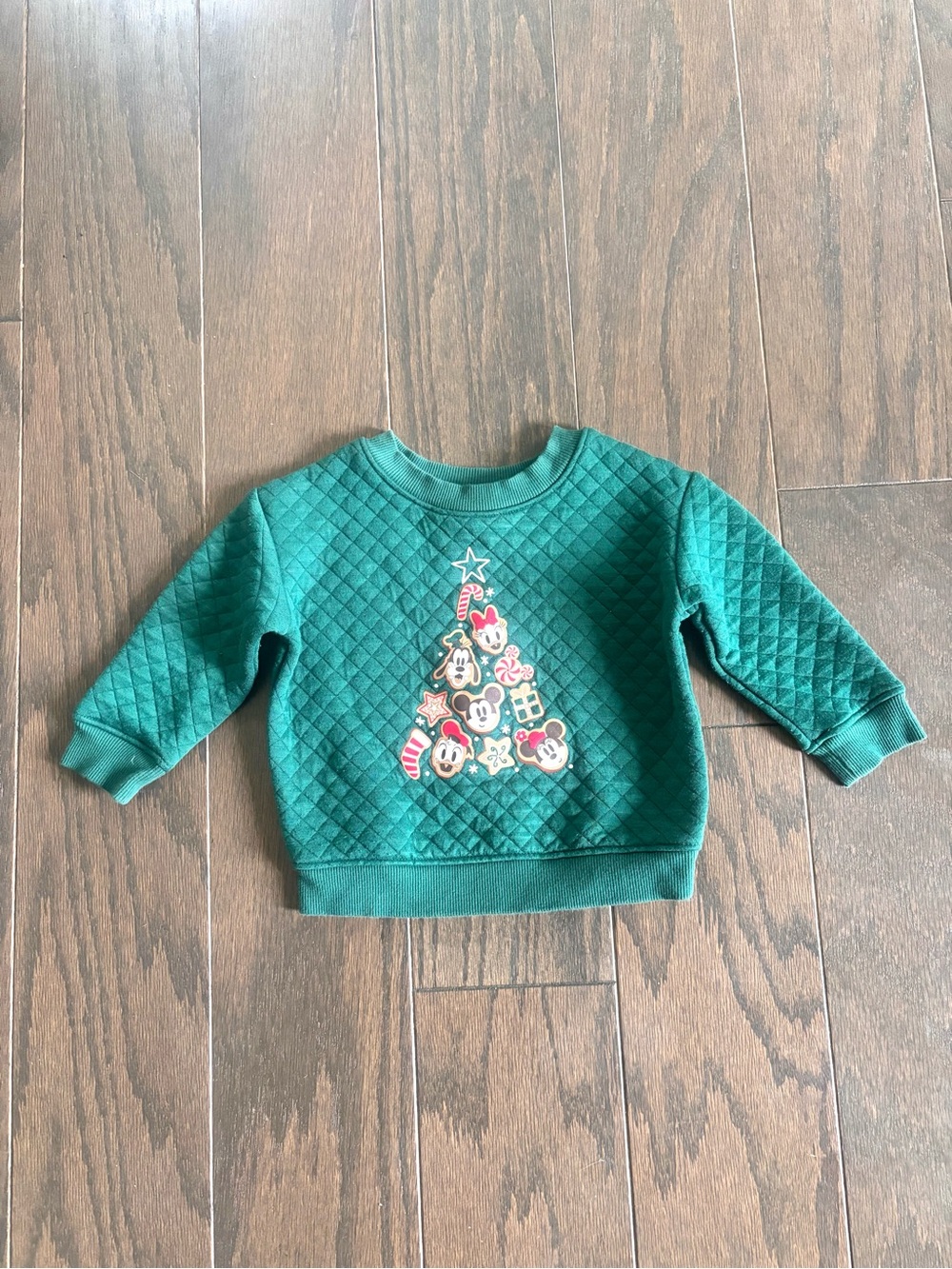 Disney Jumping Beans Baby Bean Christmas Mickey Minnie Quilted Sweatshirt- 12 M